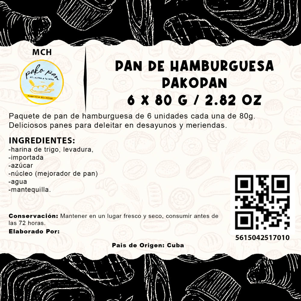 Pan de hamburguesa PakoPan MCH Panadería (6 x 80 g / 2.82 oz) - Miniatura 2