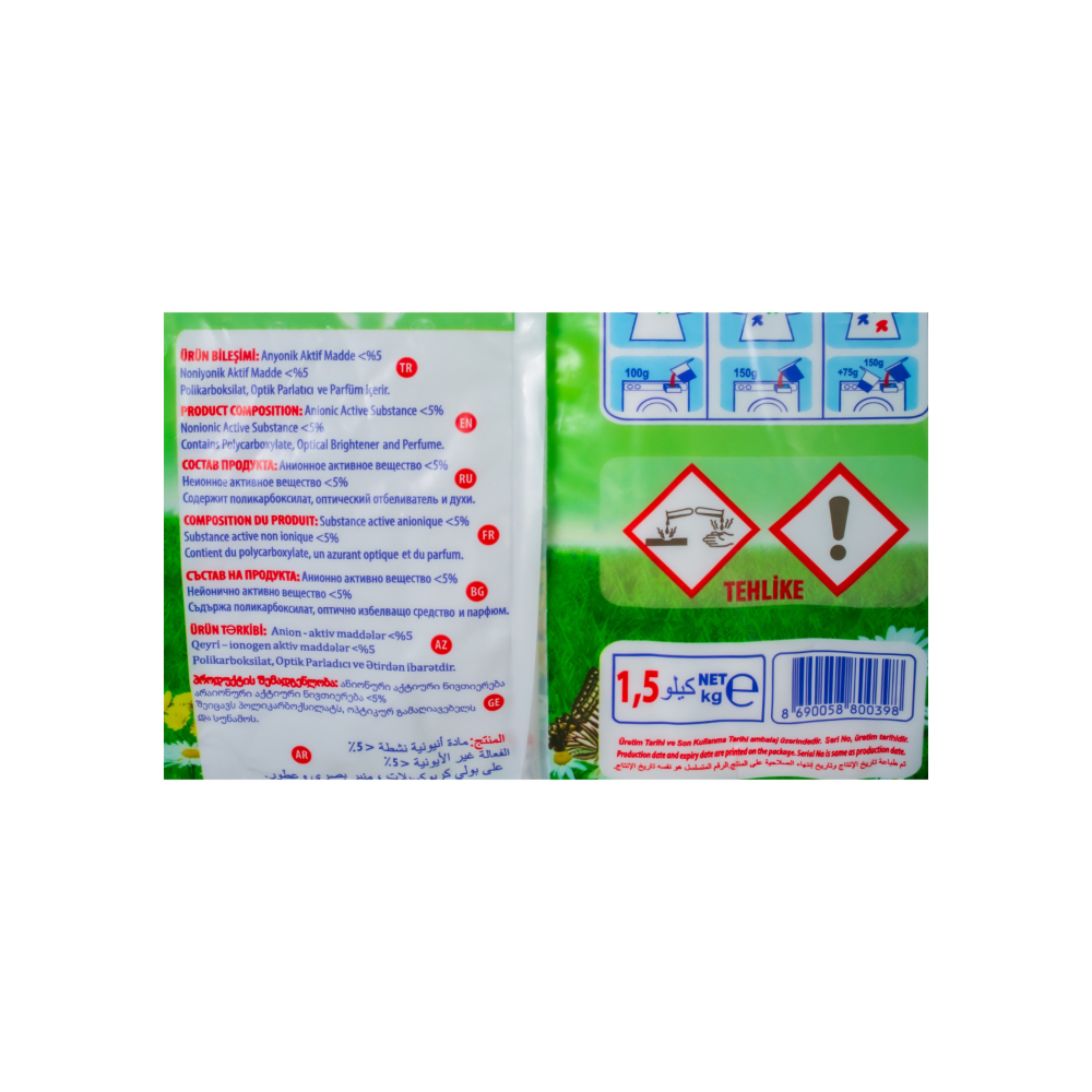 Detergente en polvo universal Sef (1.5 kg / 3.31 lb) - Miniatura 3