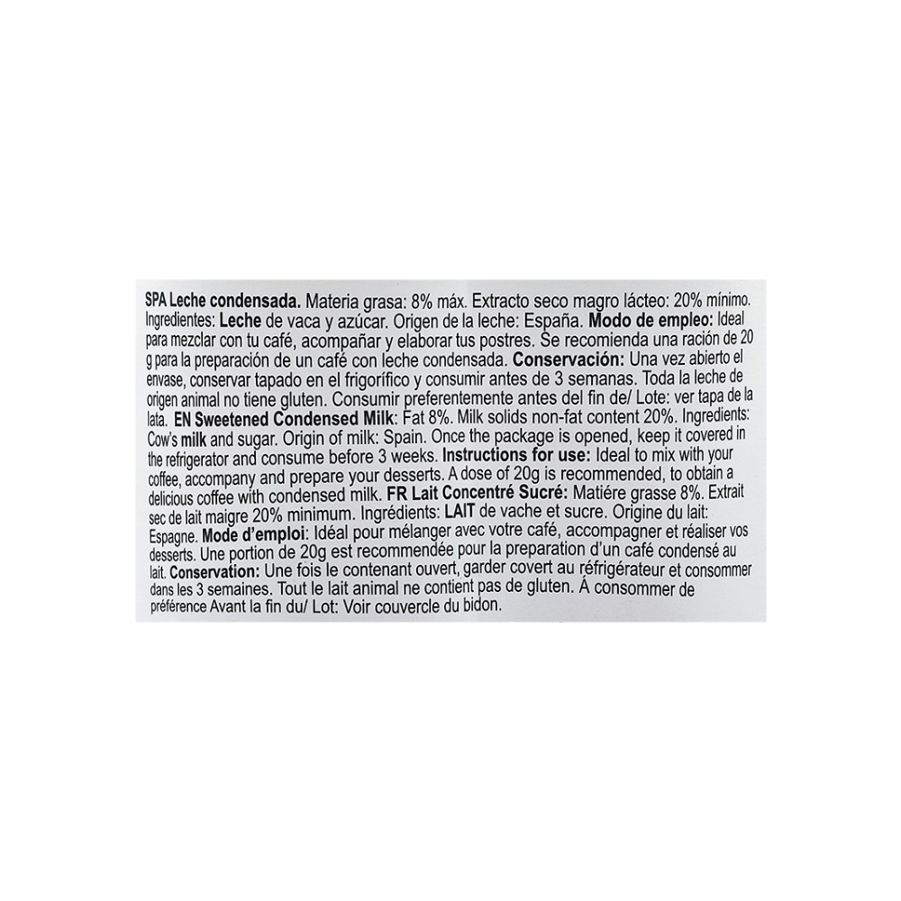 Leche condensada Benestare (370 g / 13.05 oz) - Miniatura 2