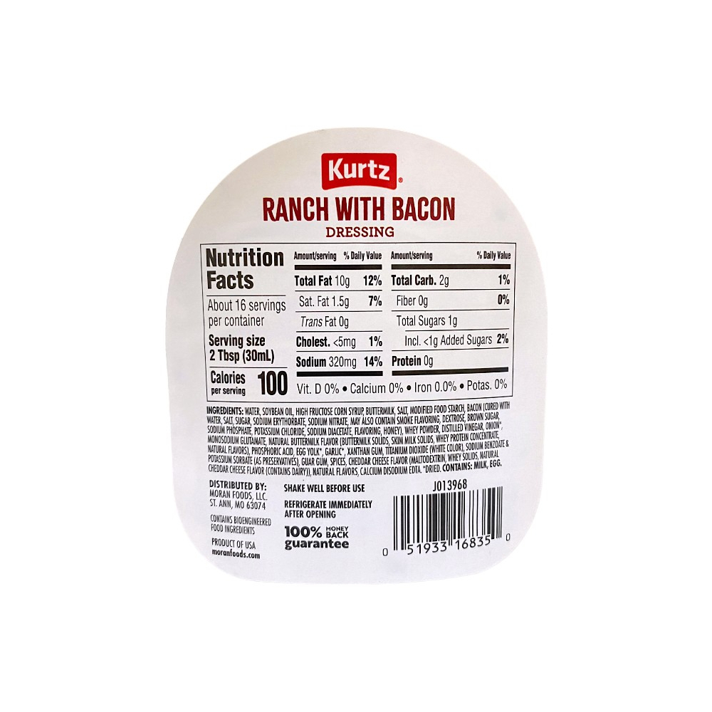Aderezo ranch con tocino Kurtz (473 ml / 16 fl.oz) - Miniatura 3