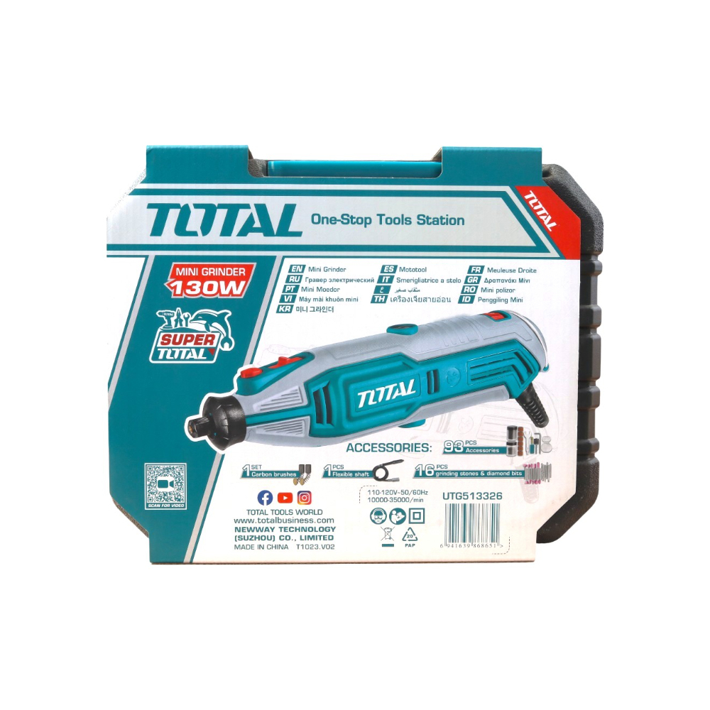 Mini mototool - amoladora - de 130 W con accesorios Total Tools UTG513326 - Miniatura 3
