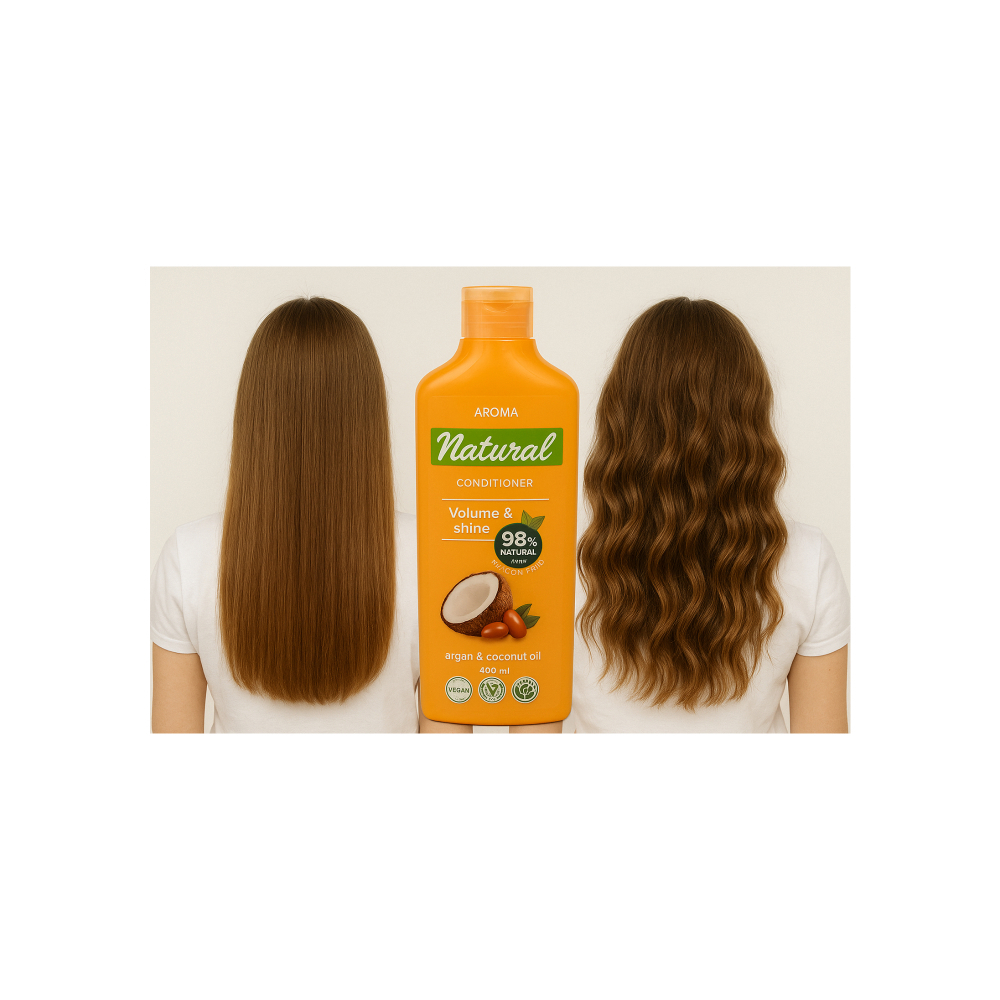 Acondicionador con aceite de argán y aceite de coco para volumen y brillo Aroma Natural (400 ml) - Miniatura 4