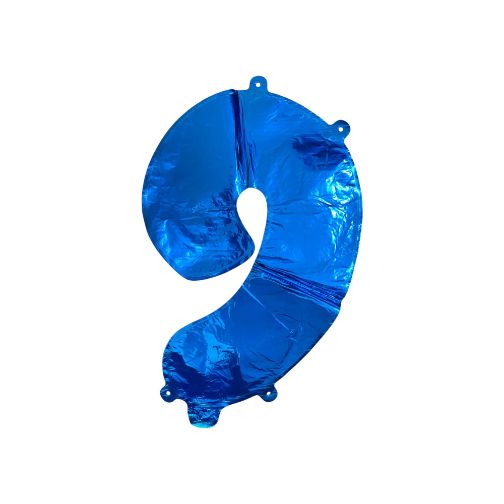 Globo azul número 9 Balloon (16 pulgadas) - Miniatura 3