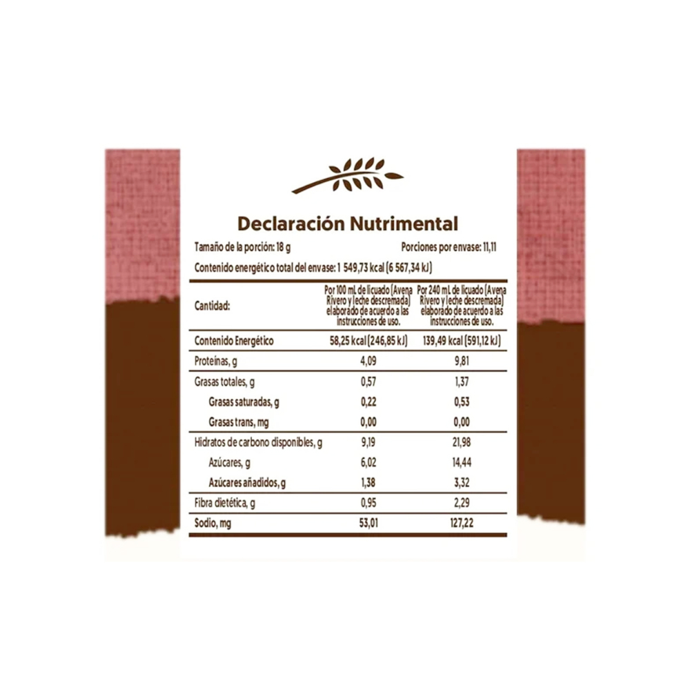 Avena en polvo sabor chocolate Avena Rivero (200 g / 7.05 oz) - Miniatura 4