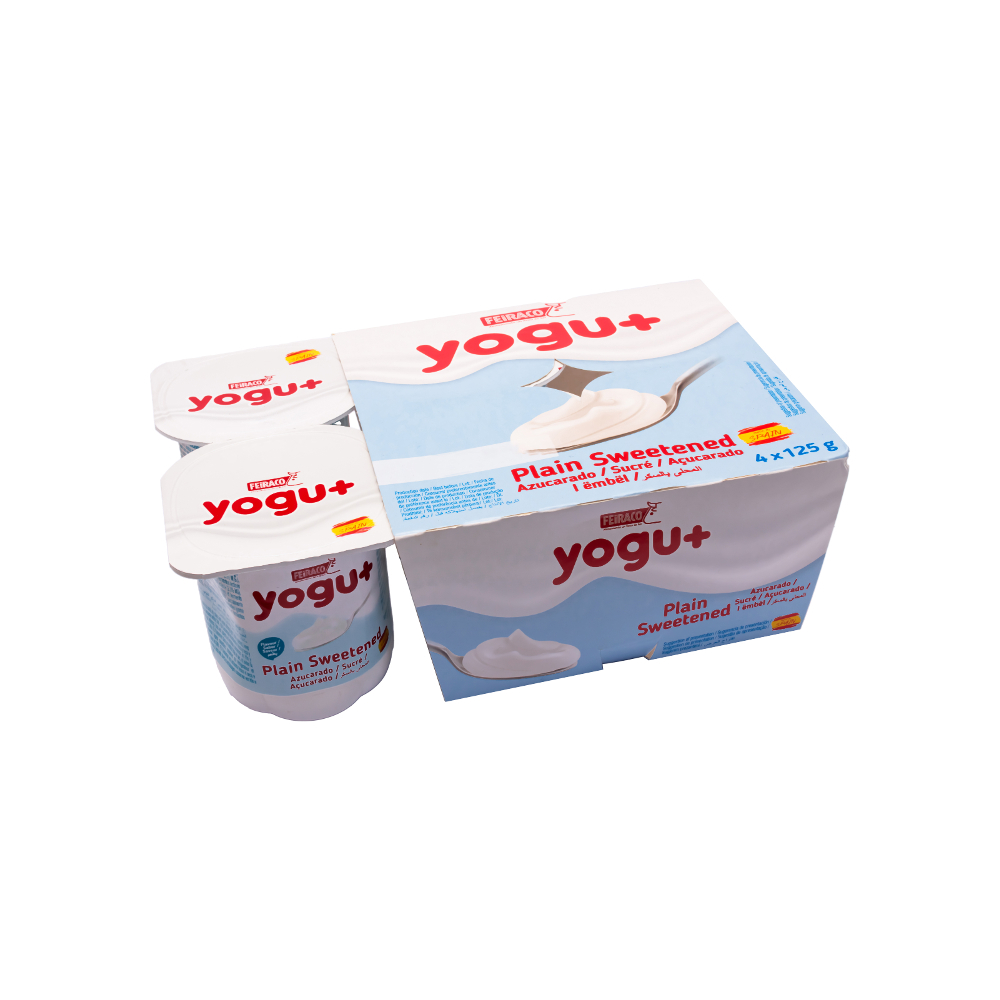 Yogurt natural azucarado yogu+ Feiraco (48 x 125 g / 4.4 oz) - Miniatura 2