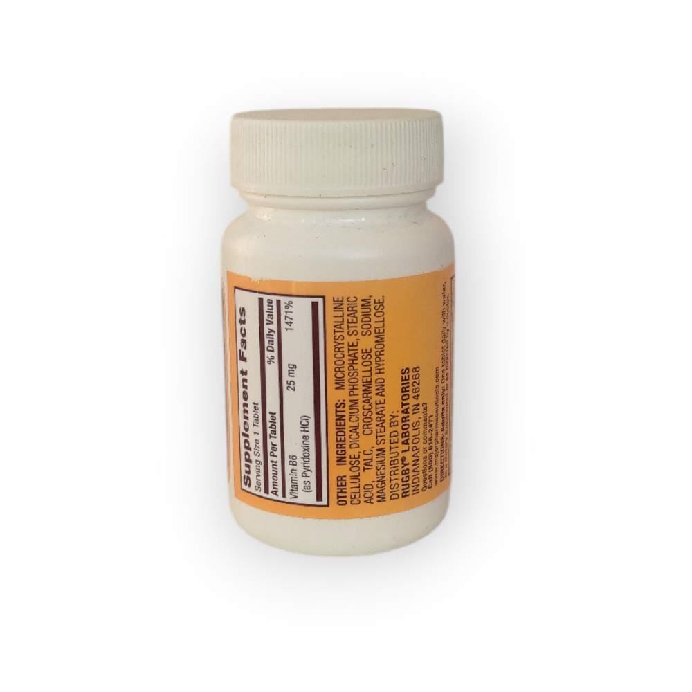 Vitamina B-6 25 mg Rugby (100 tabletas) - Miniatura 3