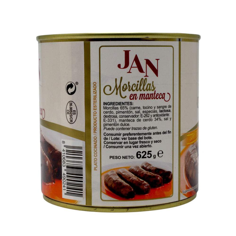 Morcillas en manteca sabor casero Jan (625 g / 1.38 lb) - Miniatura 2
