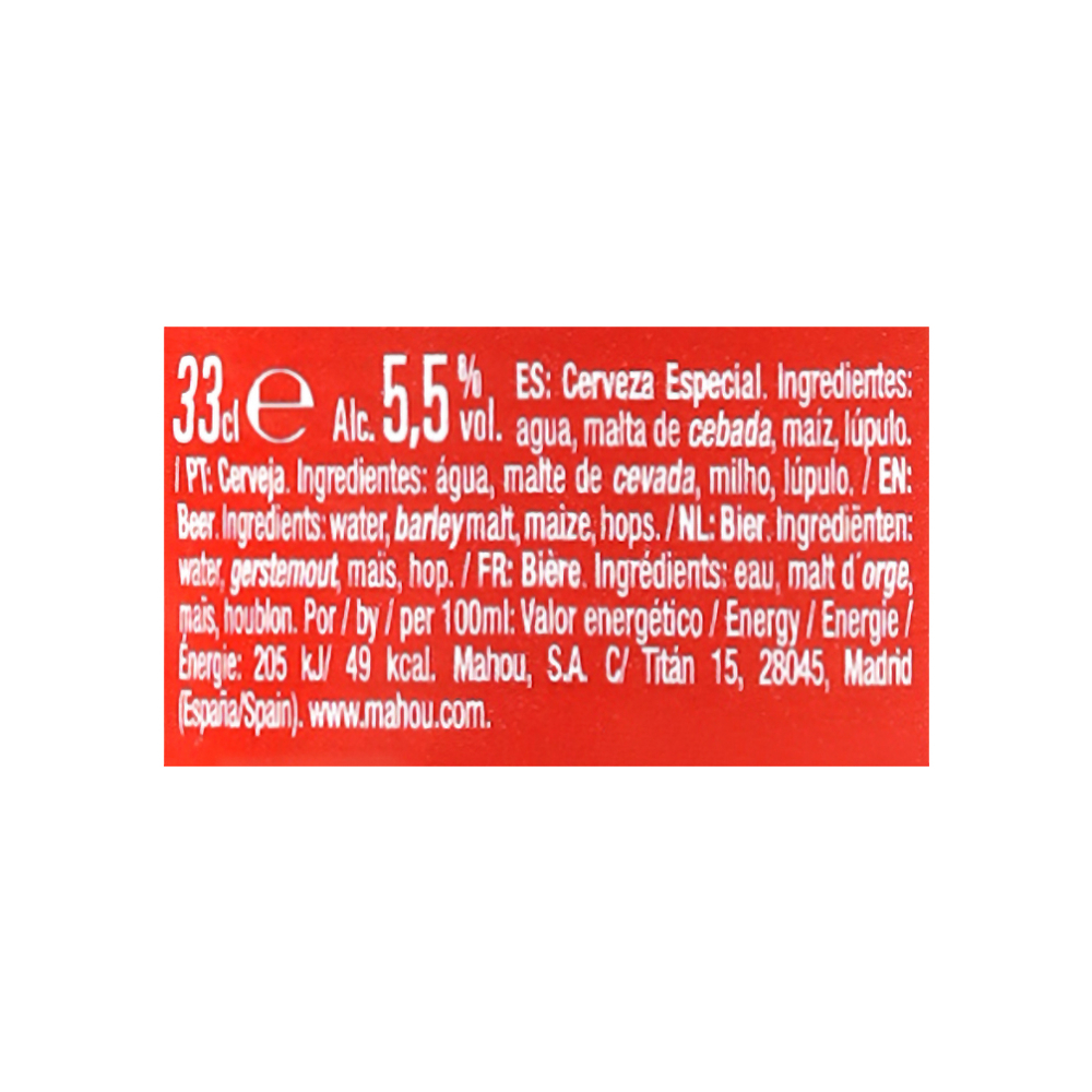 Cerveza de botella Cinco Estrellas Mahou (24 x 330 ml) - Miniatura 4