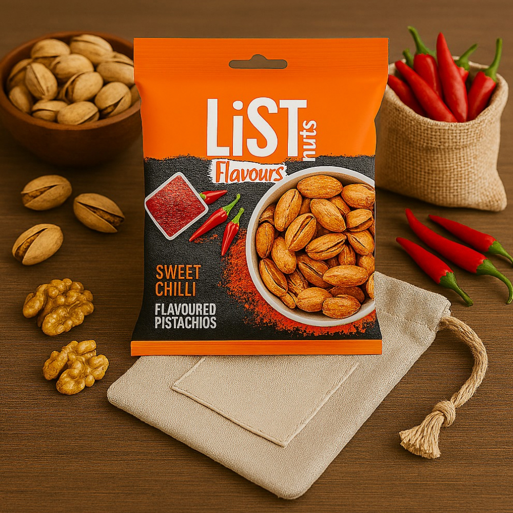 Pistachos con sabor a chile dulce List Nuts (100 g / 3.53 oz) - Miniatura 4