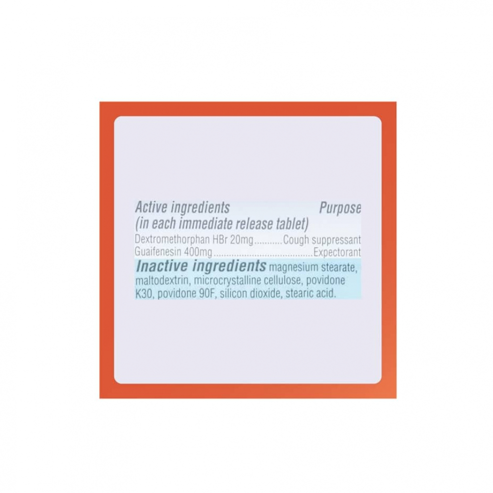 Alivio de la congestión torácica DM. Guaifenesina 400 mg + dextrometorfano Hbr 20 mg Rugby (60 tabletas) - Miniatura 3