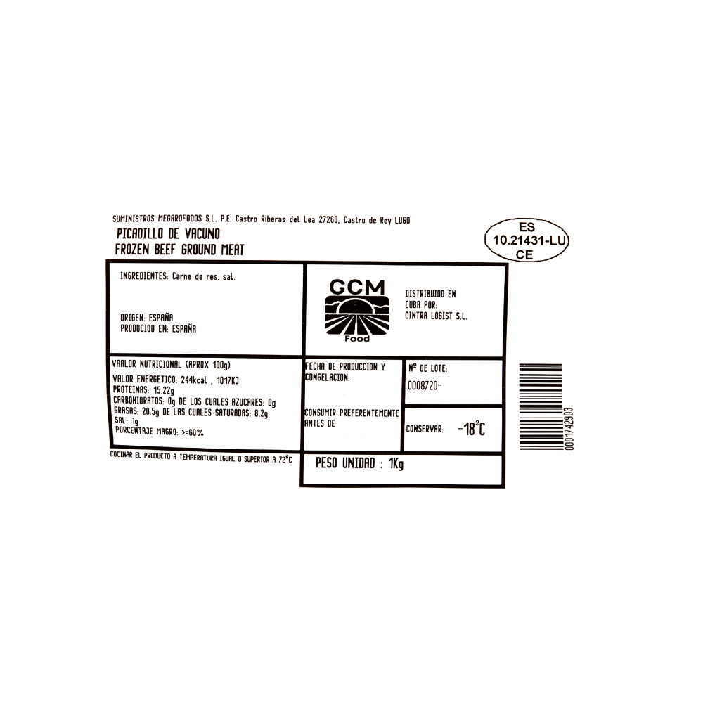 Picadillo de res GCM Food (1 kg / 2.2 lb) - Miniatura 3