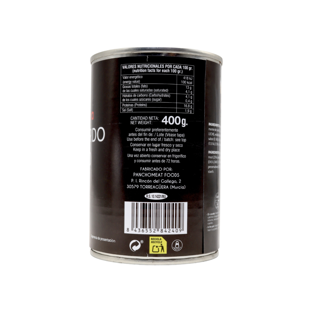 Spam fiambre carne de cerdo en su jugo Martínez Campera (400 g / 14.11 oz) - Miniatura 3