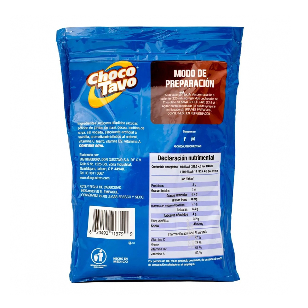 Chocolate en polvo Choco Tavo (350 g / 12.35 oz) - Miniatura 2