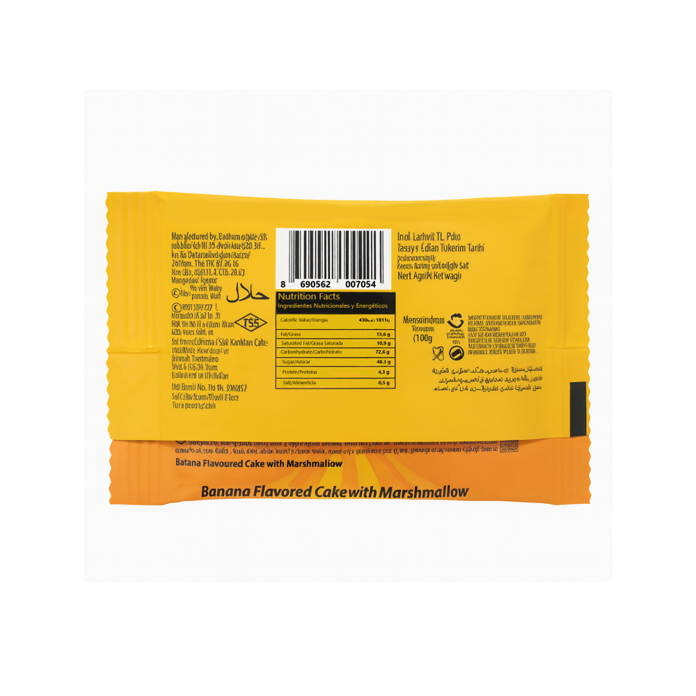 Galleta sándwich cubierta de banana con malvavisco Bigo Bifa (48 g / 1.69 oz) - Miniatura 2