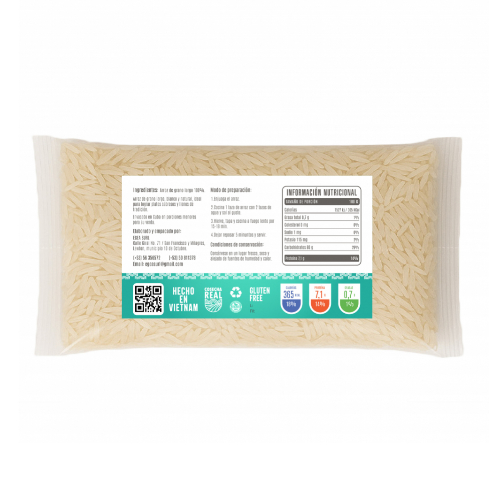 Arroz de grano largo Cosecha Real (6 x 500 g / 1.1 lb) - Miniatura 3