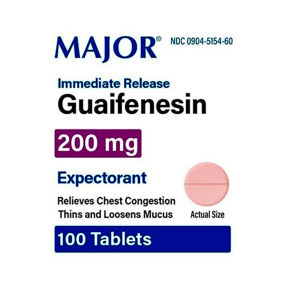 Guaifenesina 200 mg Major (100 tabletas) - Miniatura 2