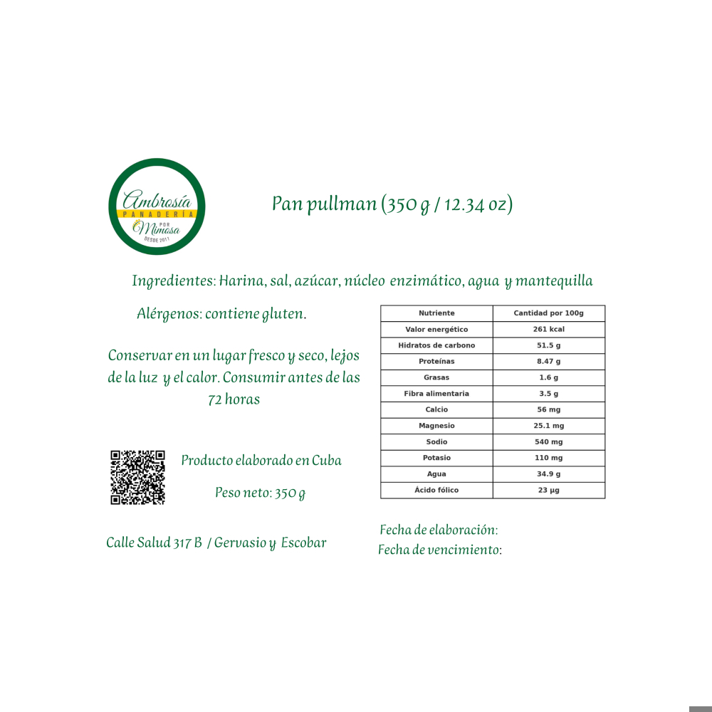 Pan pullman Mimosa (350 g / 12.34 oz) - Miniatura 2
