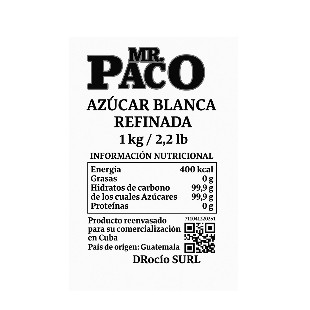 Azúcar blanca refinada Mr. Paco (1 kg / 2.2 lb) - Miniatura 2