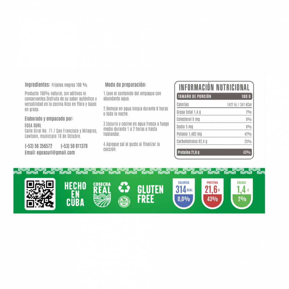 Frijoles negros Cosecha Real (10 x 1 kg / 2.2 lb) - Miniatura 3