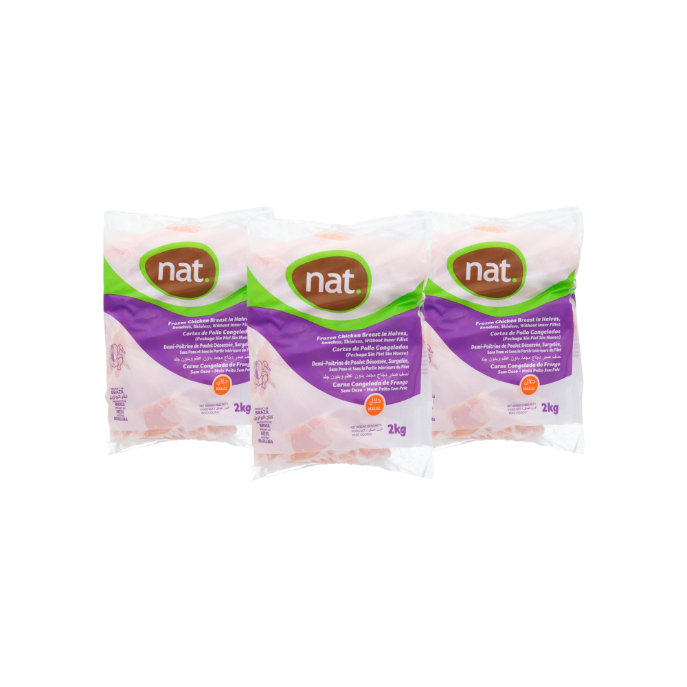 Mercatoria - Pechuga de pollo sin piel y sin hueso Nat (3 x 2 kg / 4.4 lb)