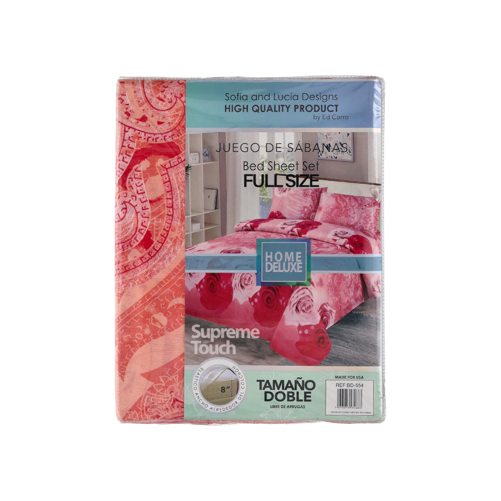 Juego de sábanas de 4 piezas con diseño de rosas Home Deluxe - Miniatura 2