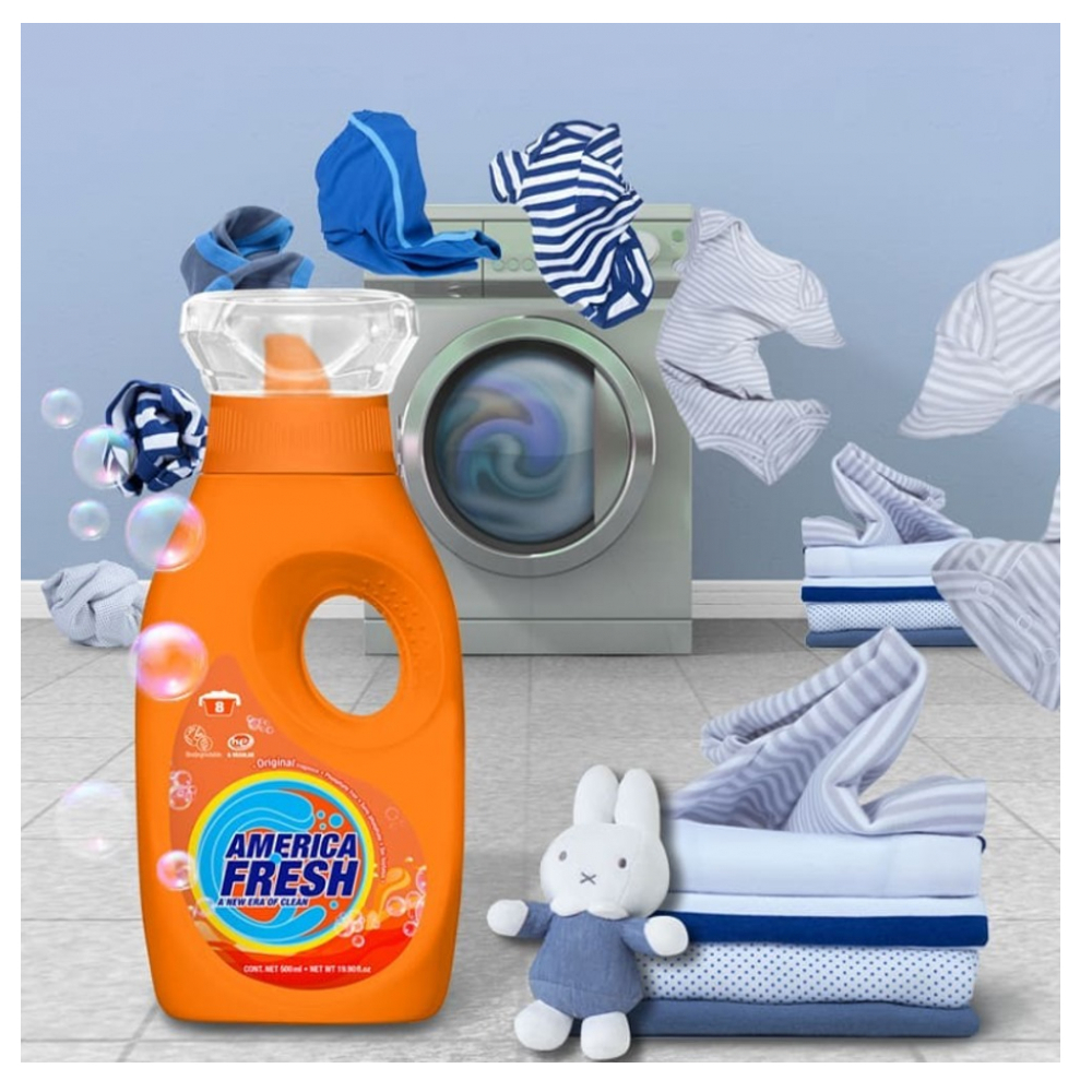 Detergente líquido de fragancia original America Fresh (500 ml) - Miniatura 4