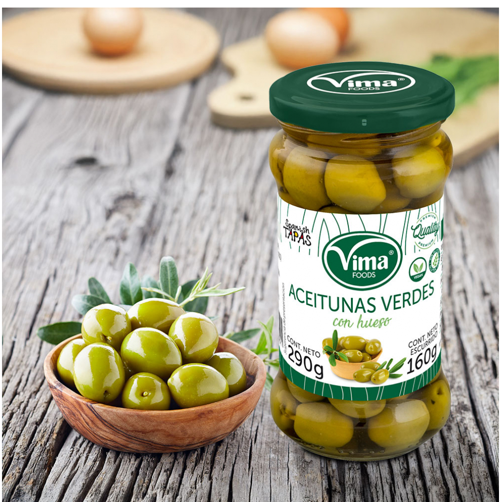 Aceitunas verdes con hueso Vima Foods (290 g / 10.23 oz) - Miniatura 3