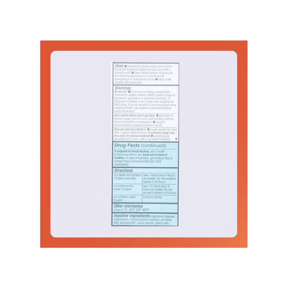 Alivio de la congestión torácica DM. Guaifenesina 400 mg + dextrometorfano Hbr 20 mg Rugby (60 tabletas) - Miniatura 4