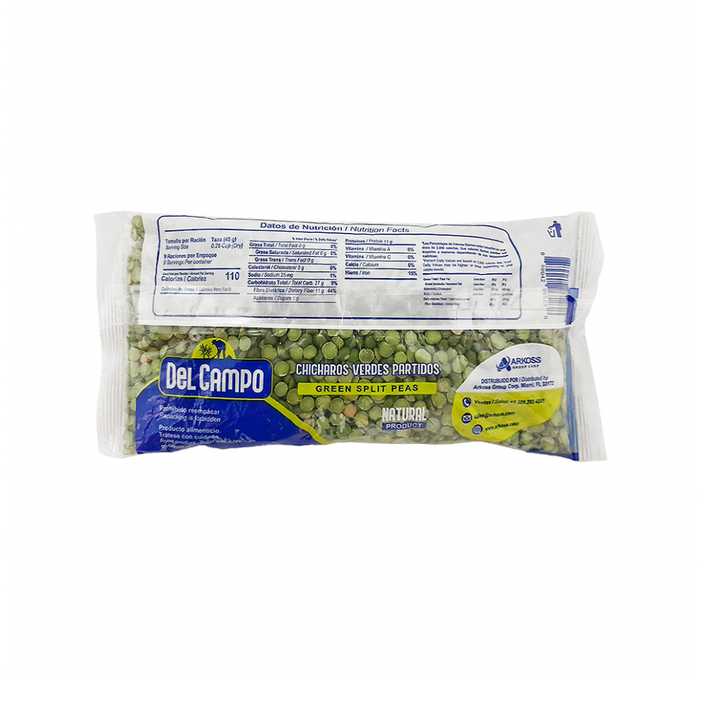 Chicharos verdes partidos Del Campo (454 g / 1 lb) - Miniatura 2