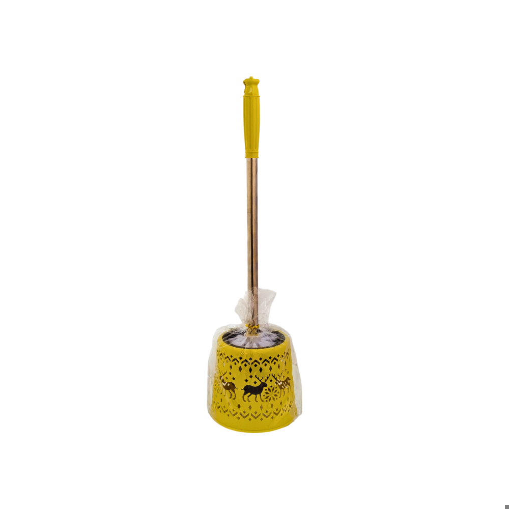 Escobilla de baño de plástico mostaza con mango y soporte Gutza (1 U) - Miniatura 3