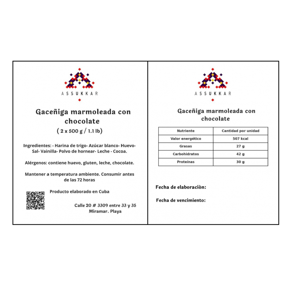 Gaceñiga marmolada con chocolate (2 x 500 g / 1.1 lb) - Miniatura 3