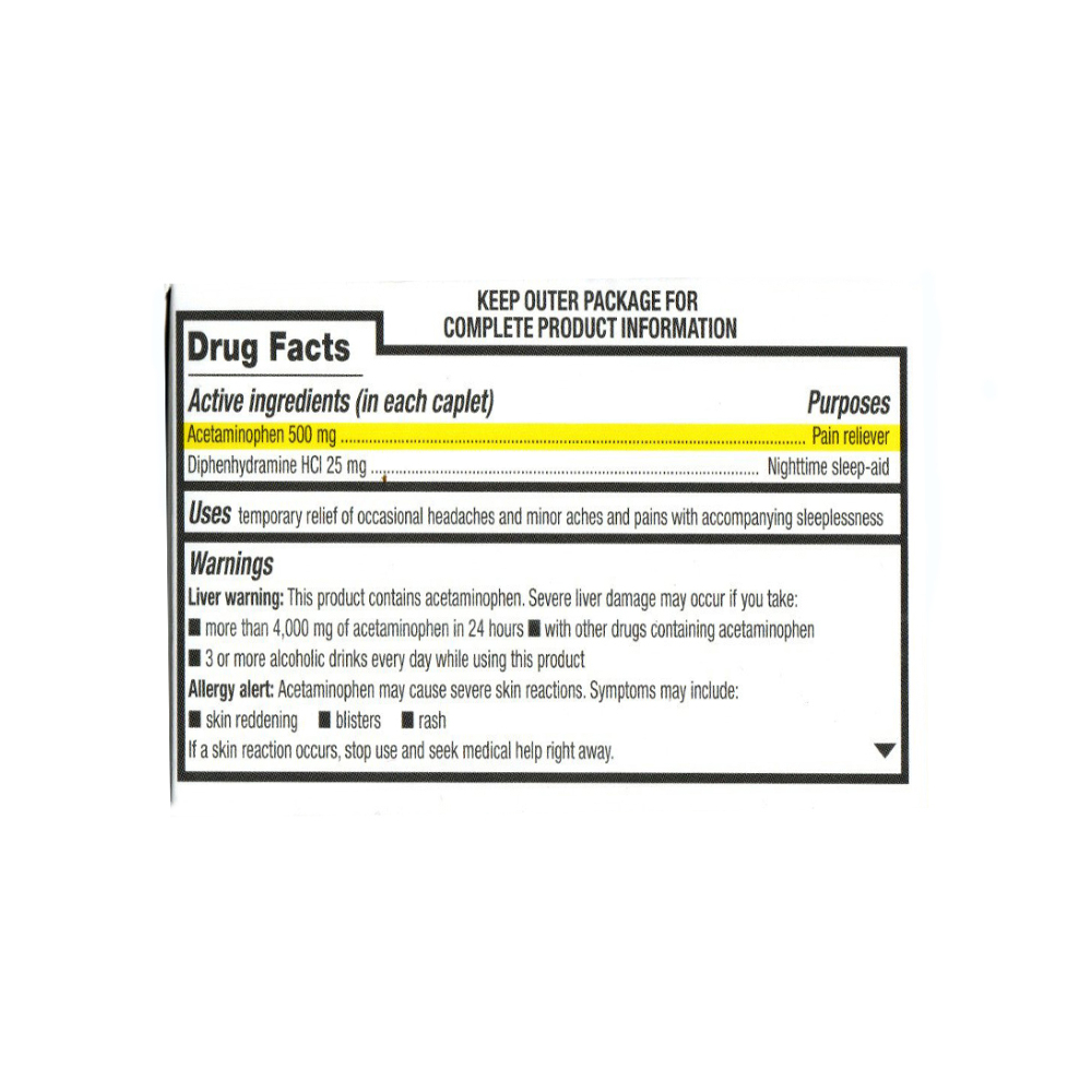 Acetaminofén 500 mg + Clorhidrato de difenhidramina 25 mg Major (50 tabletas) - Miniatura 2