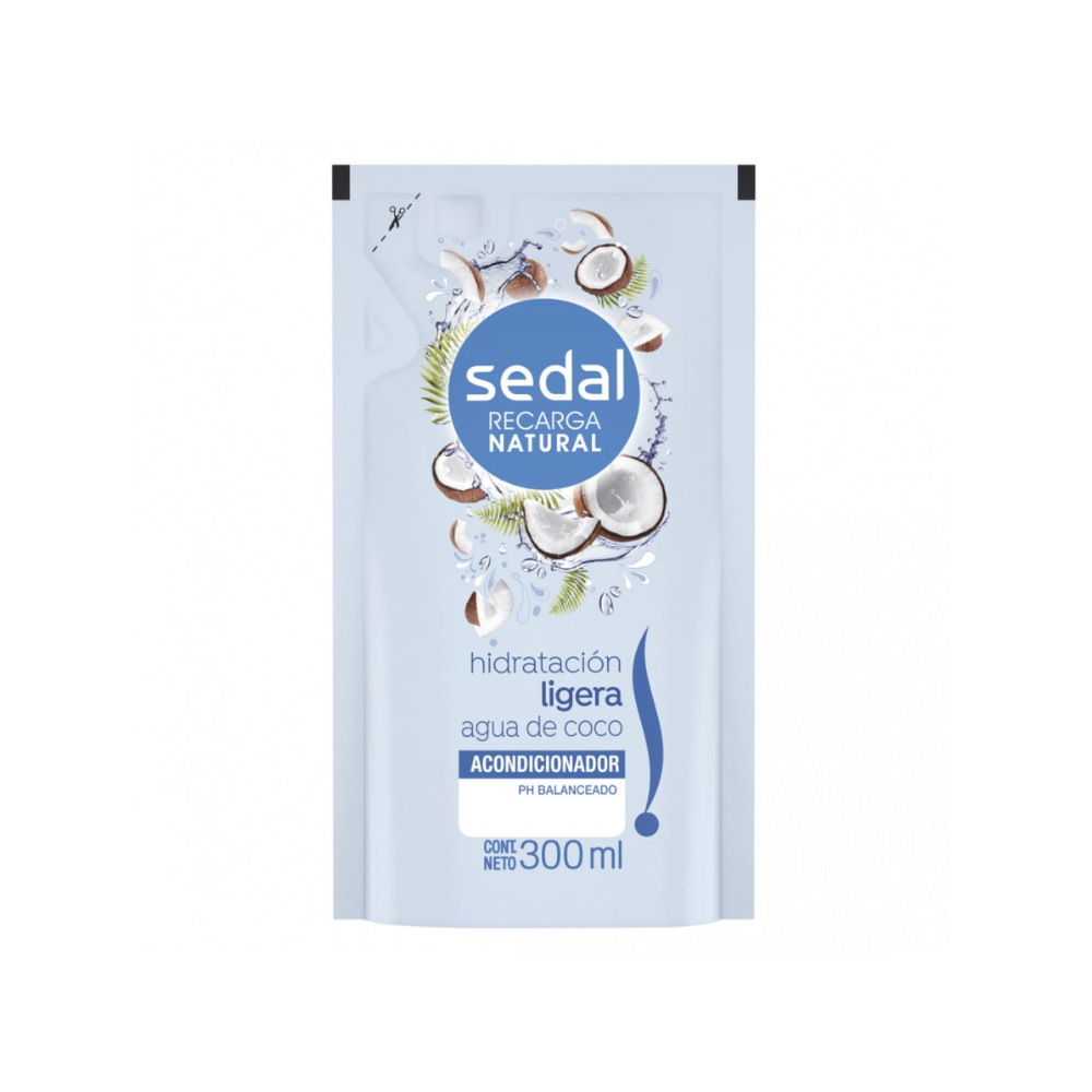 Acondicionador de agua de coco -Hidratación ligera- Sedal (300 ml) - Miniatura 4