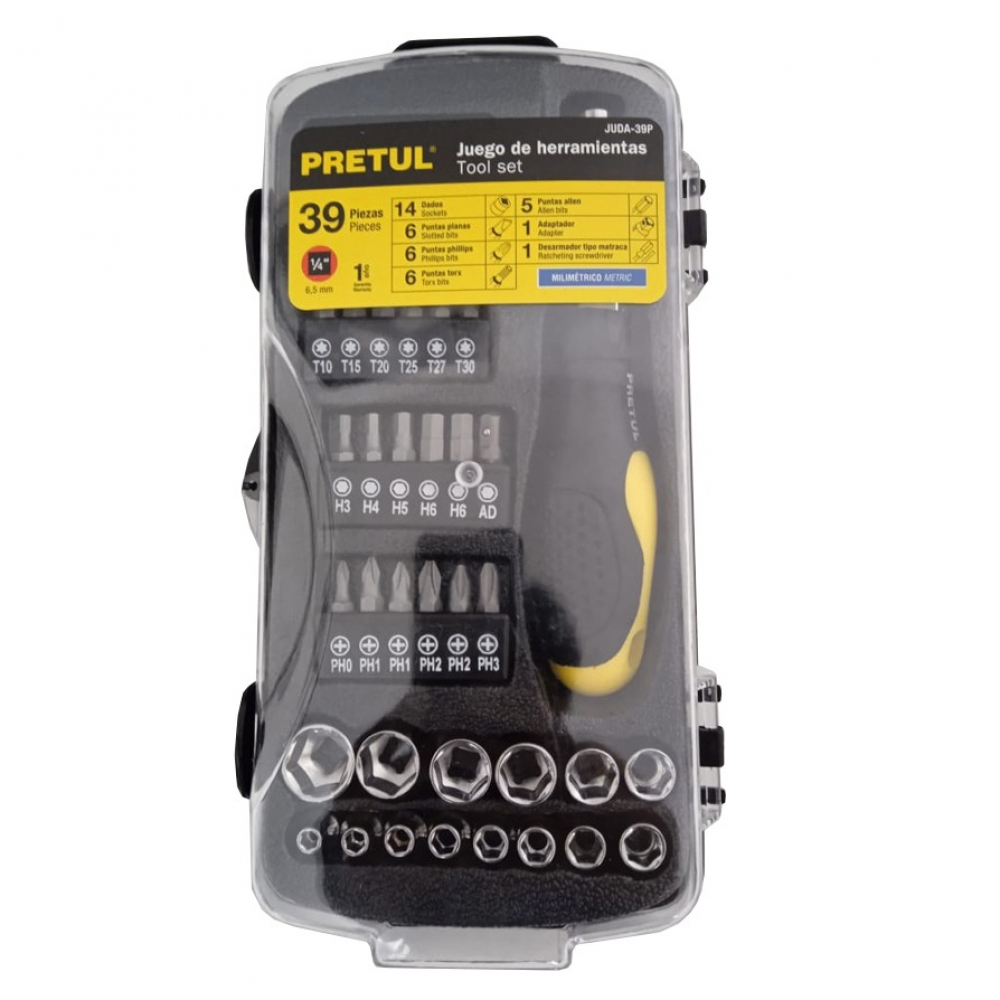Juego de 39 herramientas 1/4" para mecánico Pretul JUDA-39P - Miniatura 3