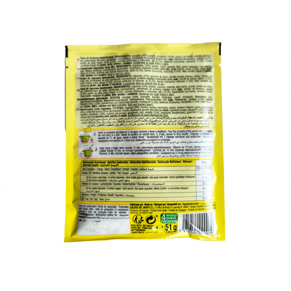 Sopa de verduras Calnort (51 g / 1.8 oz) - Miniatura 2