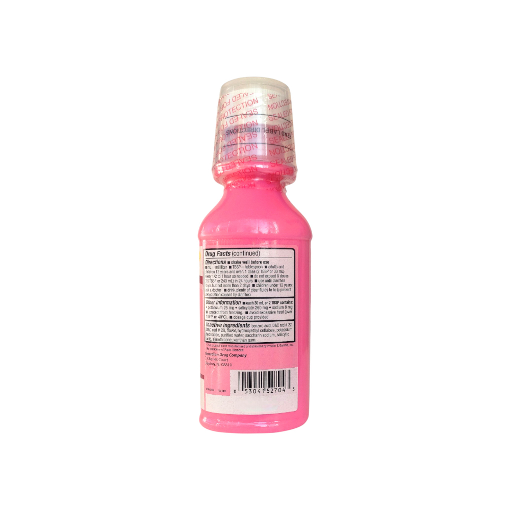 Bismuto rosa líquido 525 mg/30 ml fuerza regular Guardian (236 ml / 8 fl oz) - Miniatura 4