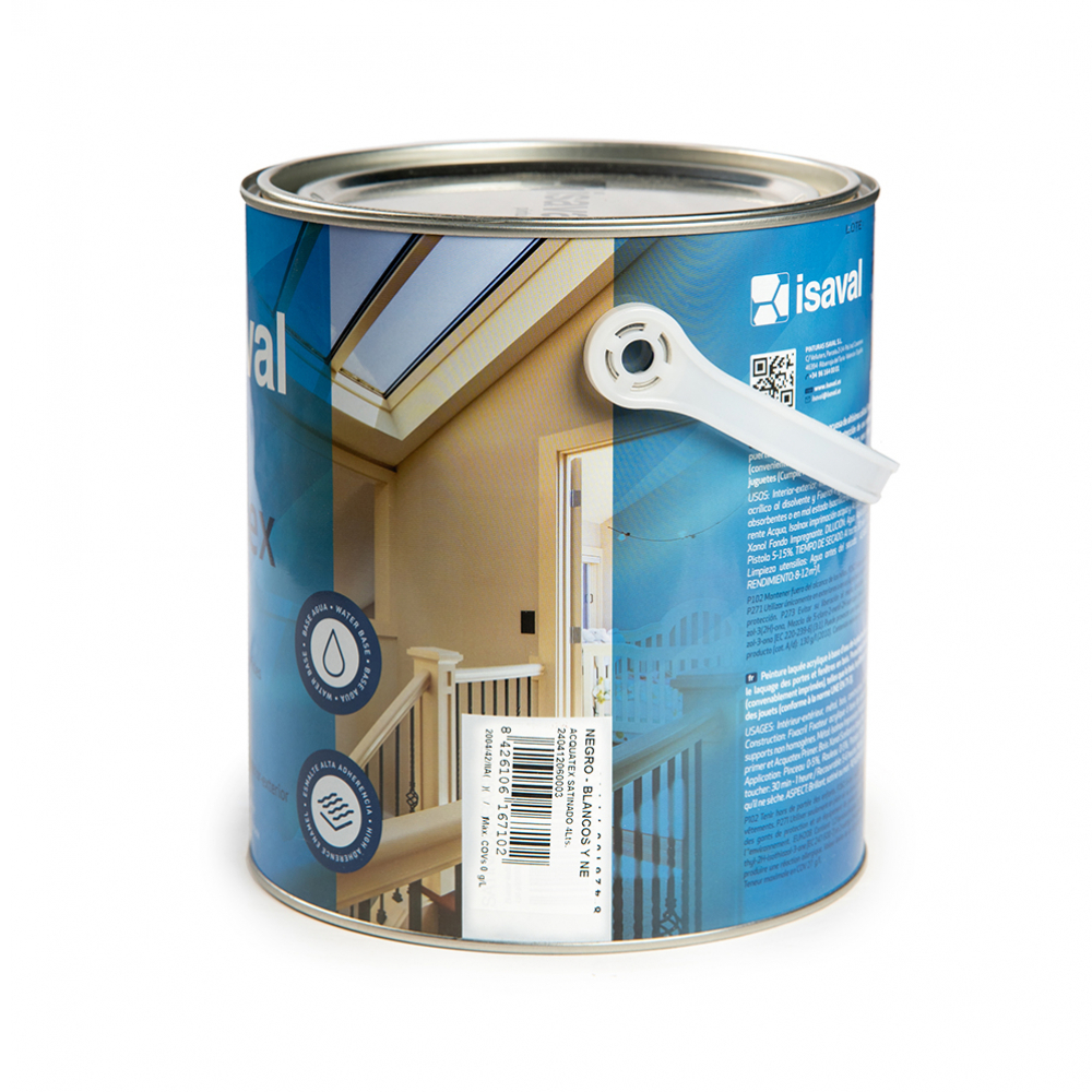 Esmalte al agua color negro Acquatex Isaval (4 L) - Miniatura 3