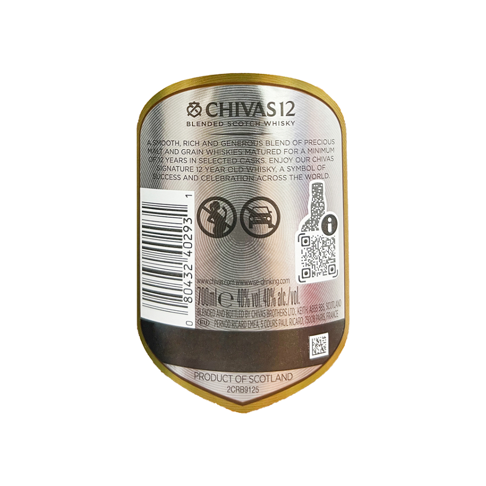 Whisky 40 % vol 12 años Chivas Regal (4 x 700 ml) - Miniatura 3