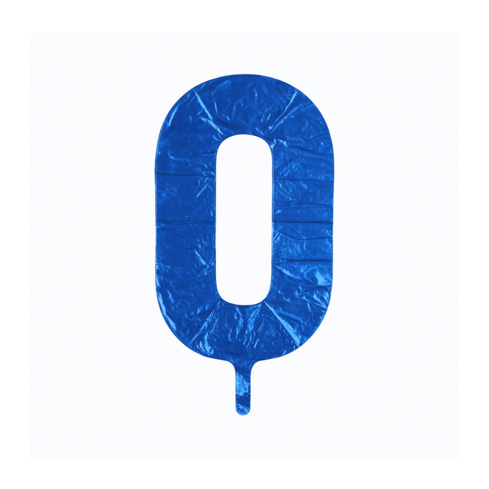 Globo azul número 0 Ballon (16 pulgadas) - Miniatura 4