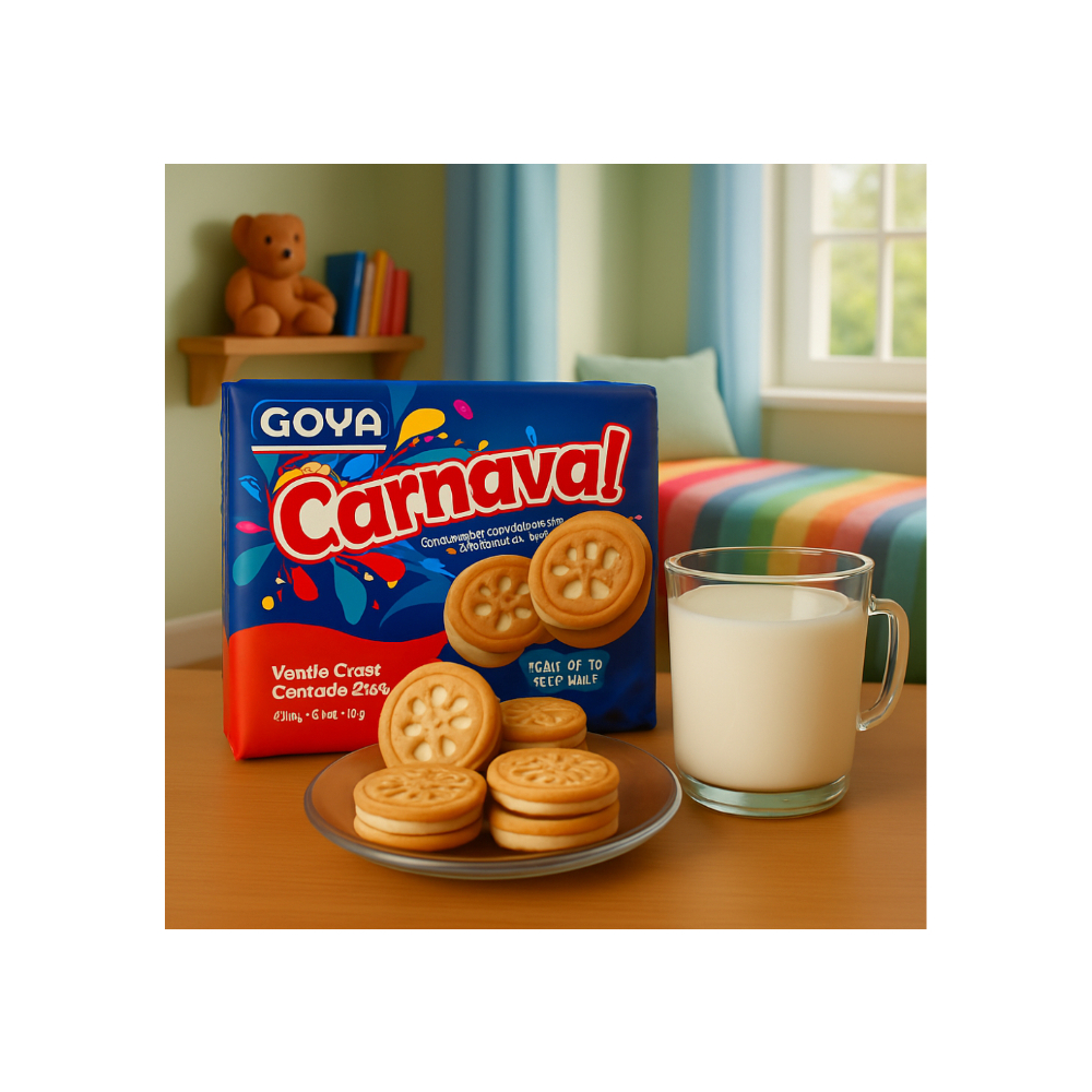 Galletas de vainilla rellenas con crema sabor a vainilla Carnaval Goya (403 g / 14.2 oz) - Miniatura 4