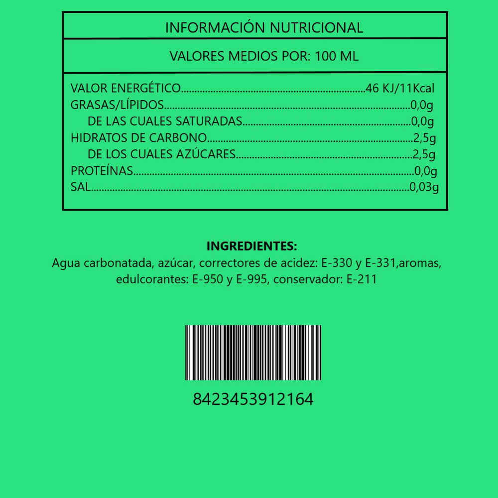 Bebida refrescante sabor a lima-limón Del Sol (24 x 330 ml) - Miniatura 3