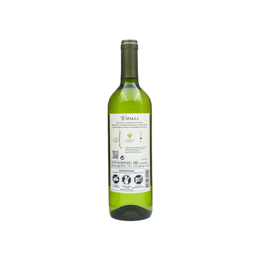 Vino blanco Sauvignon Cavalla (750 ml) - Miniatura 3