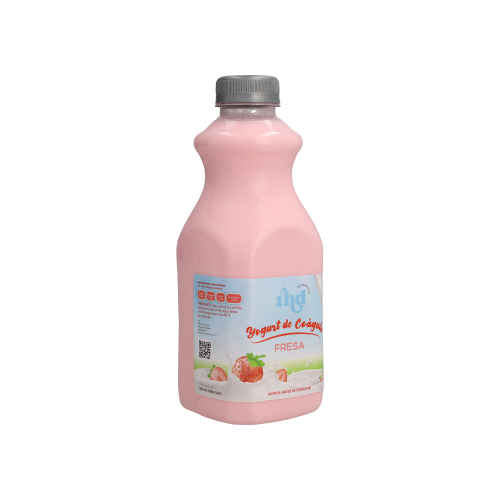 Yogurt probiótico de coágulo sabor fresa RHD (1 L) - Miniatura 2