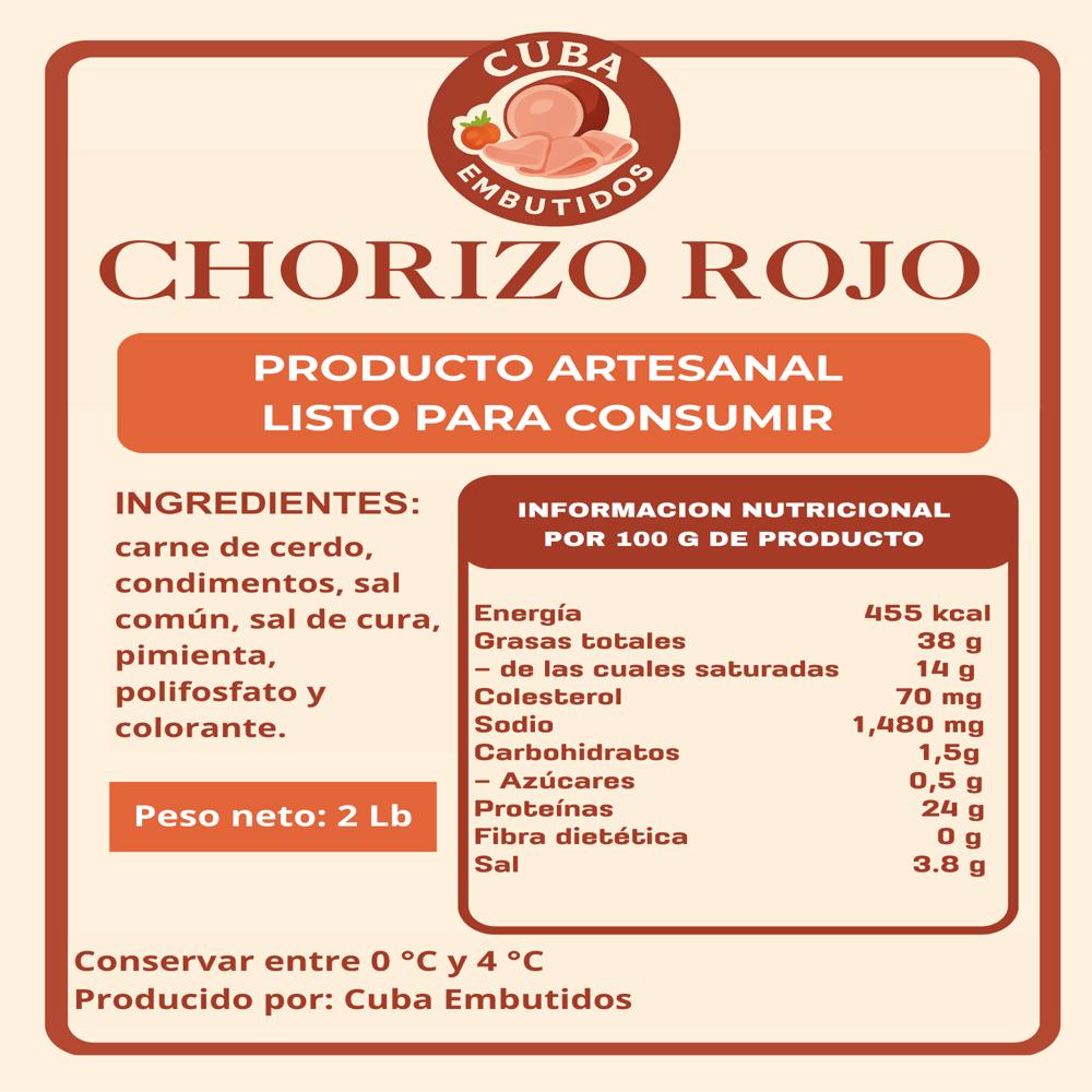 Chorizo rojo Cuba Embutidos (907 g / 2 lb) - Miniatura 4