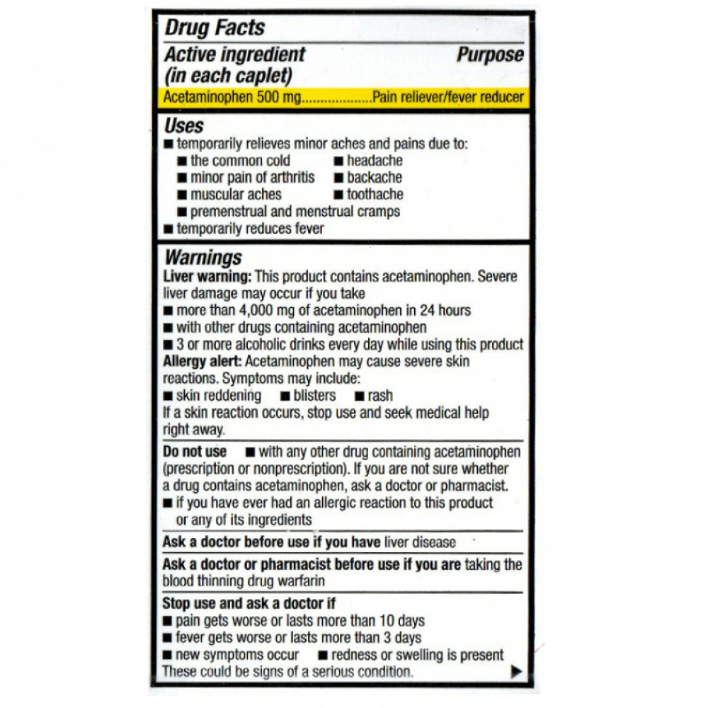 Acetaminofén 500 mg GoodSense (100 tabletas) - Miniatura 3