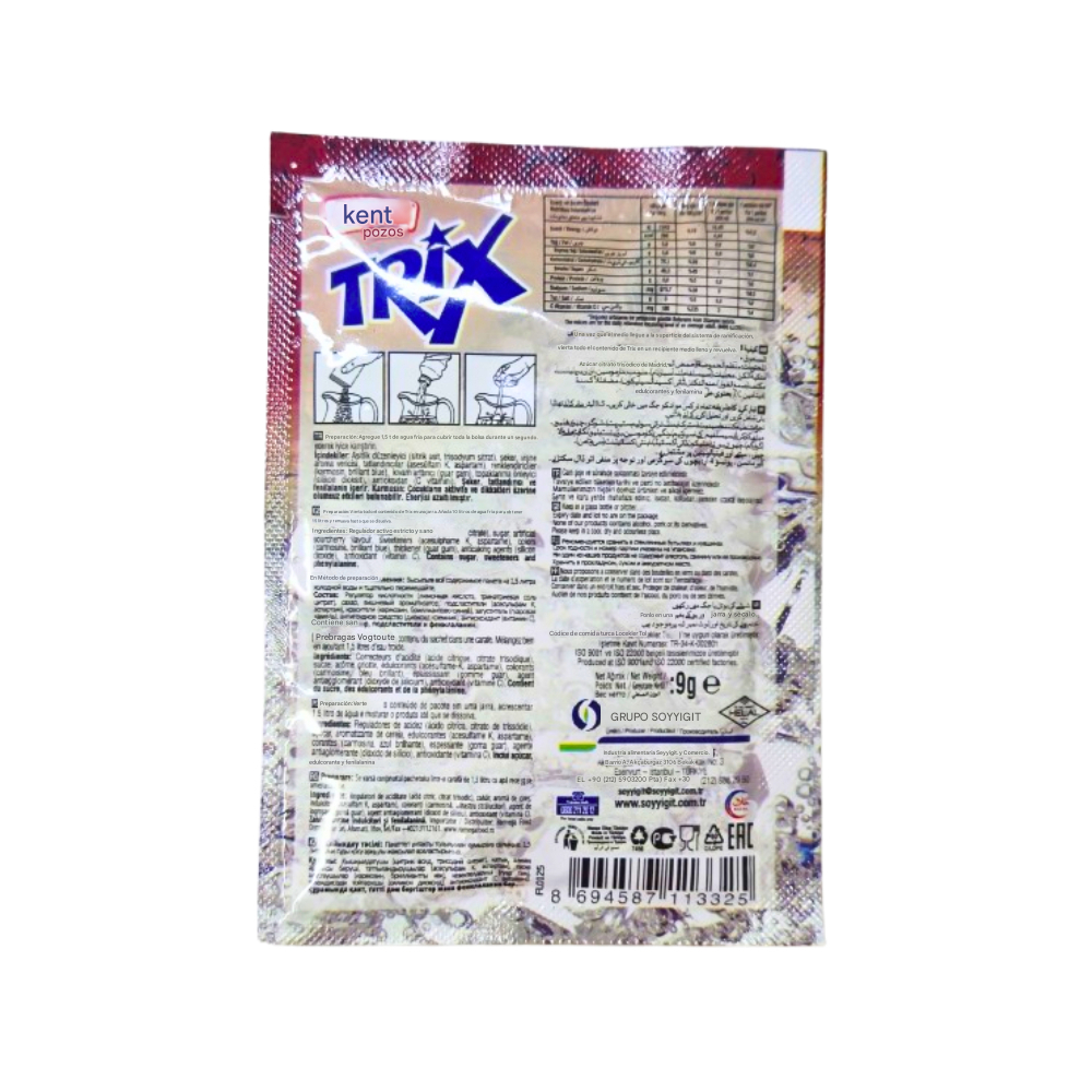 Refresco en polvo con sabor a cereza ácida Trix (9 g) - Miniatura 2