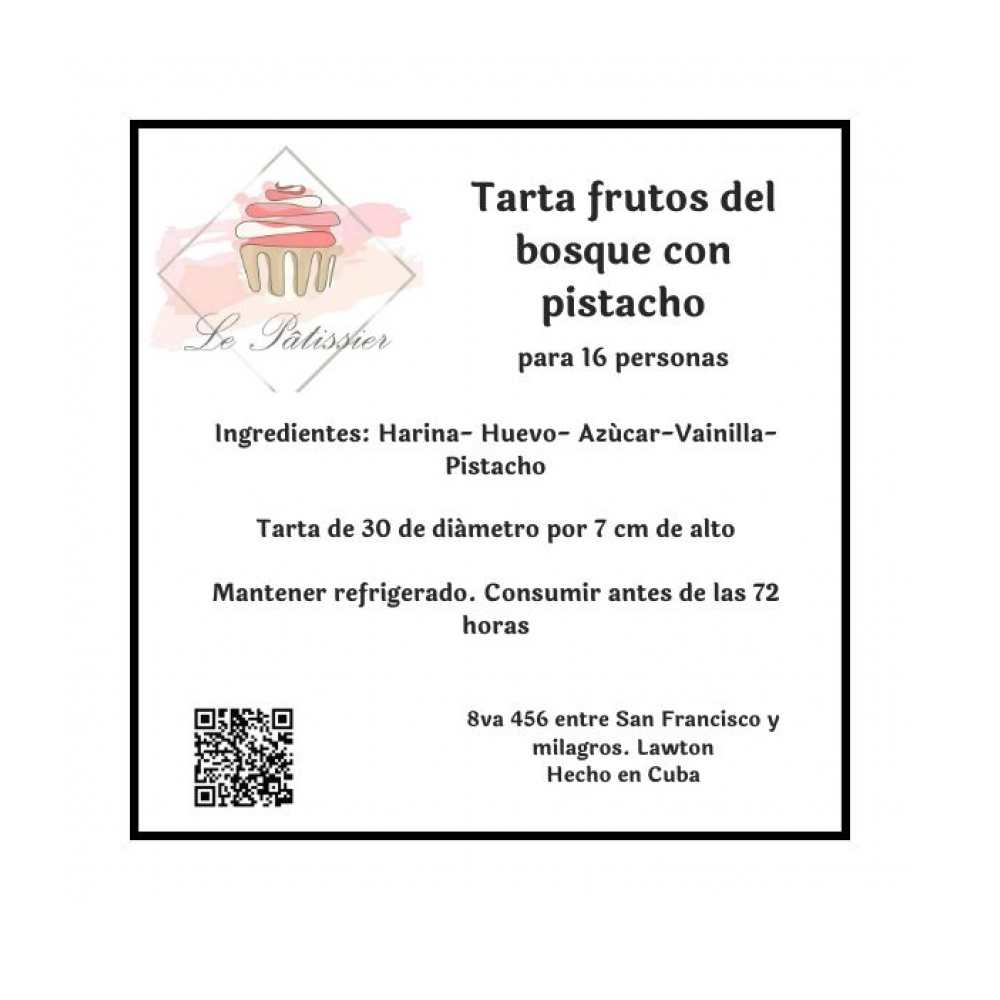 Tarta frutos del bosque con pistacho Le Patissier (16 personas) - Miniatura 2