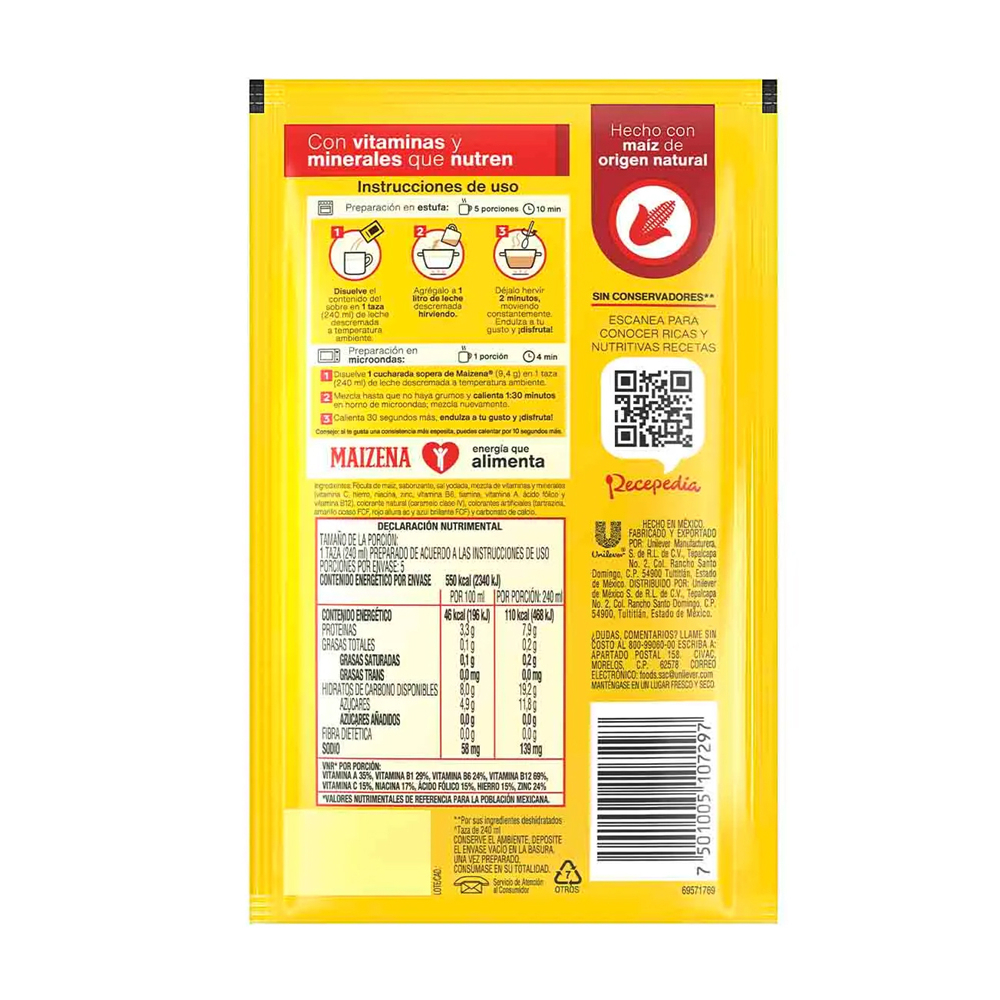 Atole sabor cajeta Maizena (47 g / 1.65 oz) - Miniatura 4