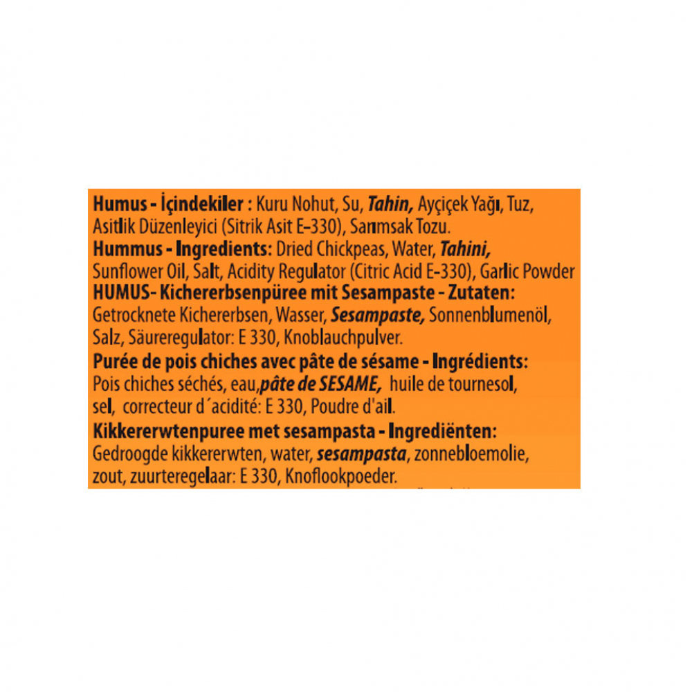 Hummus con tahina Burcu (400 g / 14.1 oz) - Miniatura 3