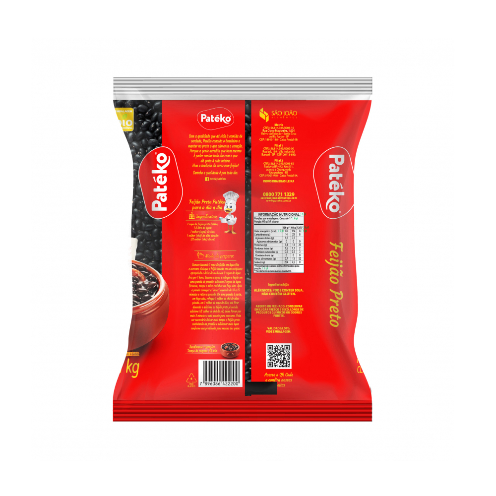 Frijoles negros Patéko (1 kg / 2.2 lb) - Miniatura 3